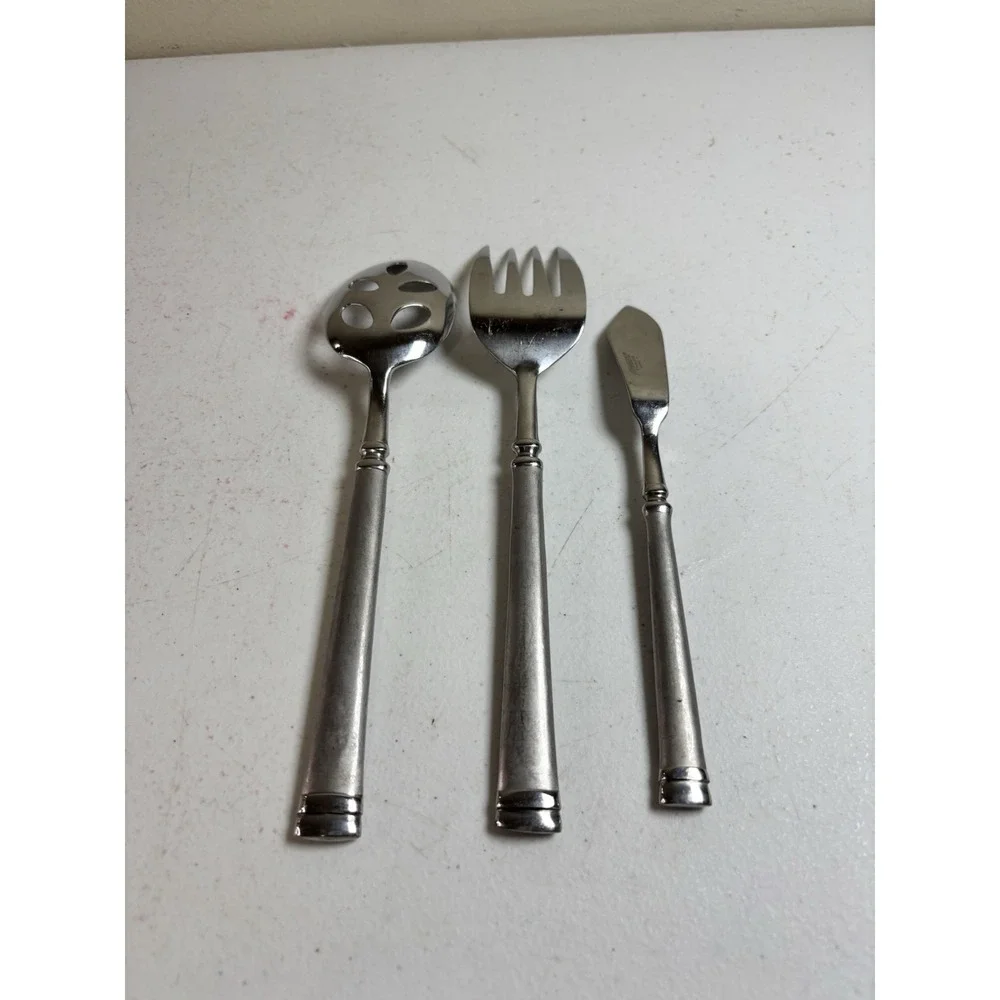 Cambridge‎ Meridian Stainless Serving Pieces Slotted Spoon MeatFork Butter Knife